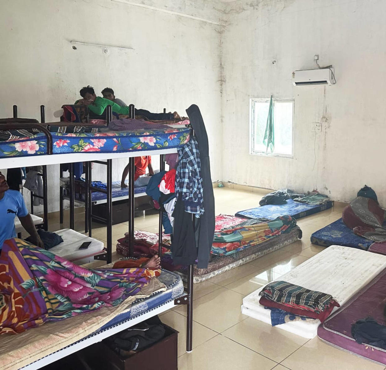 A room where Farinella said he found migrant workers sleeping on mattresses laid out on the floor, many without pillows or bedding. (Courtesy Joshua Farinella)