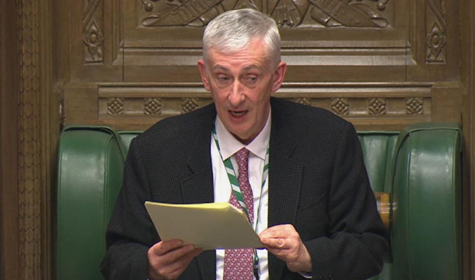 New Speaker of the House Sir Lindsay Hoyle speaks in the House of Commons, London, after the Conservative Party gained an 80-seat majority in the General Election. (Photo by House of Commons/PA Images via Getty Images)