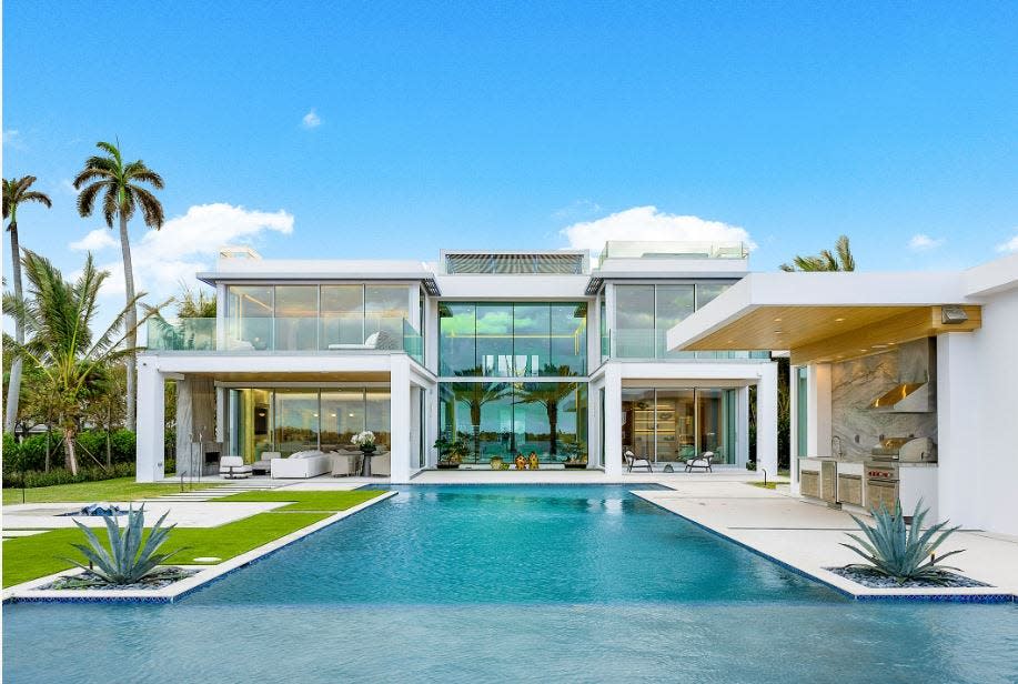 A newly-built home at 3030 Washington Road in West Palm Beach is on the market in December 2023 for $39.5 million. The price is the most expensive listing for a single-family home in the city and would break the record for the highest sale if it closes near that price.