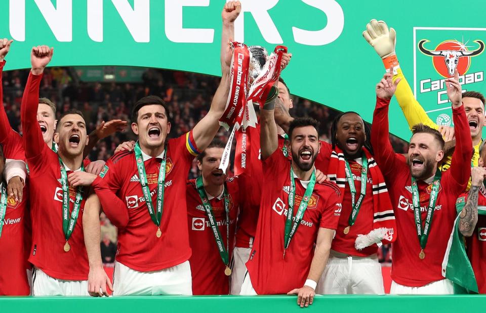 Man Utd won the Carabao Cup in 2023 but things have dramatically declined since (Getty Images)