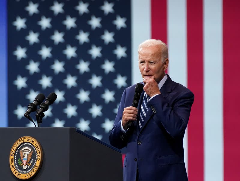 U.S. President Joe Biden delivers remarks on gun crime and his "Safer America Plan" in Wilkes Barre