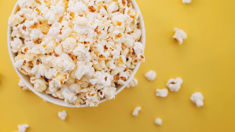 Bowl of natural popcorn