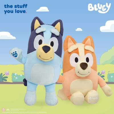 Guests can visit participating Build-A-Bear Workshops or shop online starting today at www.buildabear.com to get their hands on the lovable Bluey and Bingo plush.