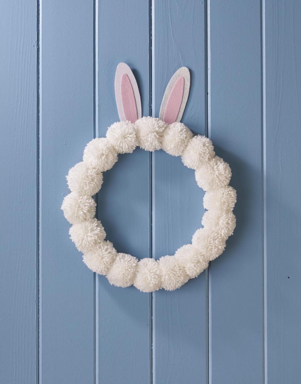 Pom Pom Bunny Wreath