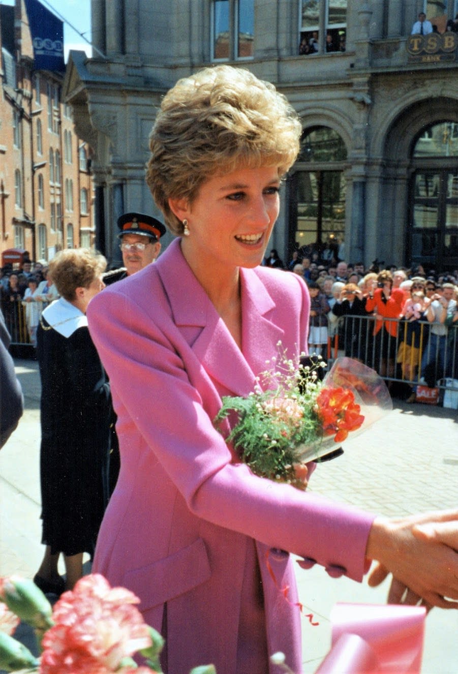 Diana Princess of Wales on her visit to Birmingham