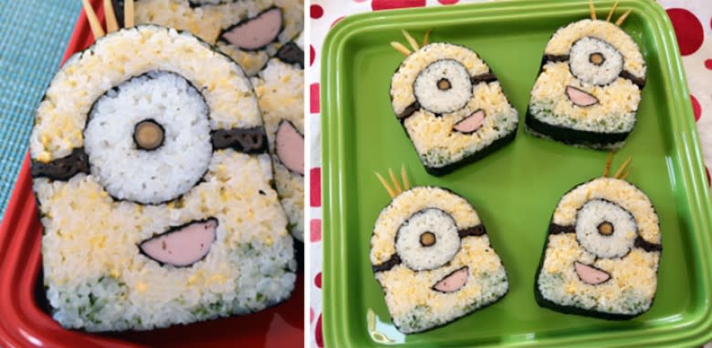 <p>Ils sont décidément partout. Voici la déclinaison originale… du sushi minion ! Un sushi sous la forme du célèbre personnage. Tous les détails sont présents, de la couleur aux caractéristiques physiques. Crédit photo : Pinterest </p>