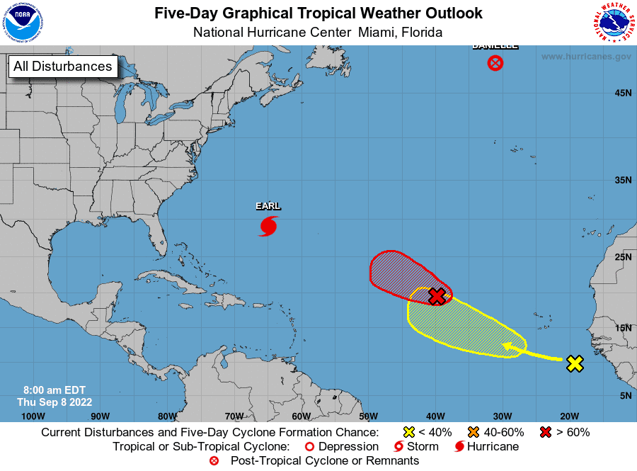 Tropical conditions 11 a.m. Sept. 8, 2022.