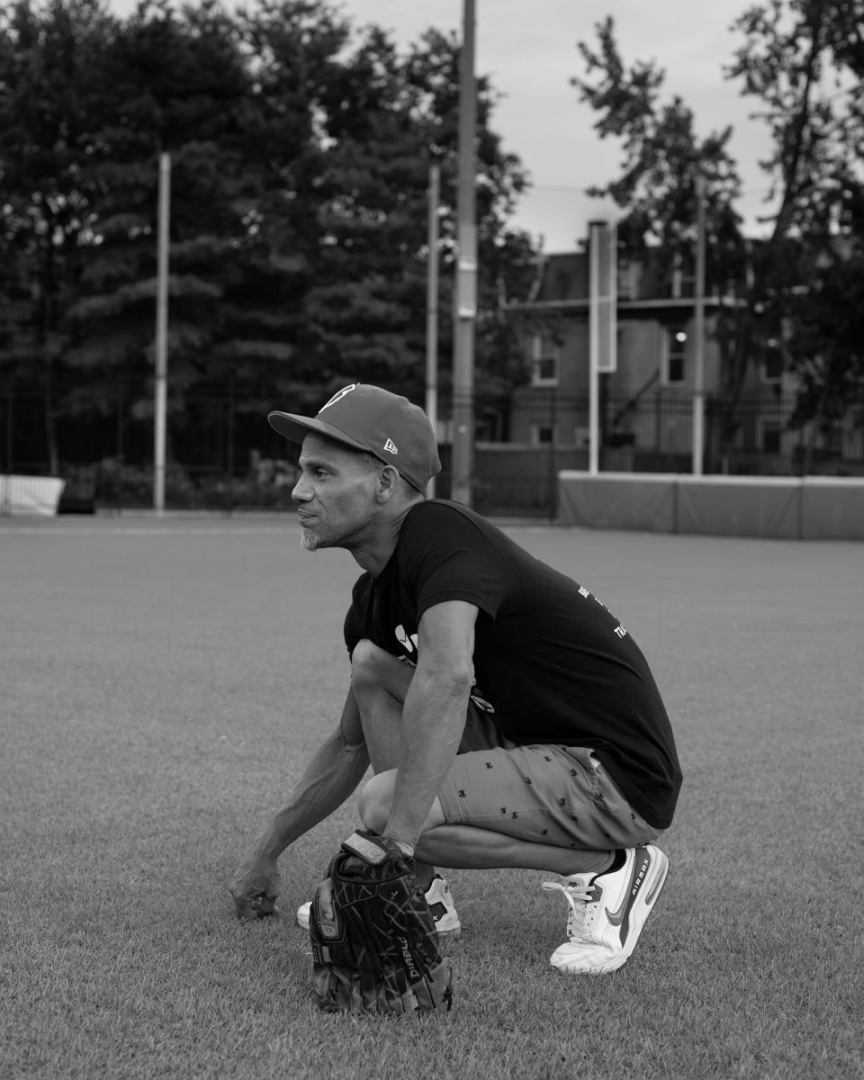 Bryan Morton, on July 16, coaching a team for the Little League he started in Camden in 2011, says his city’s relaunched police department has done a good job of establishing partnerships with residents. | Widline Cadet for TIME