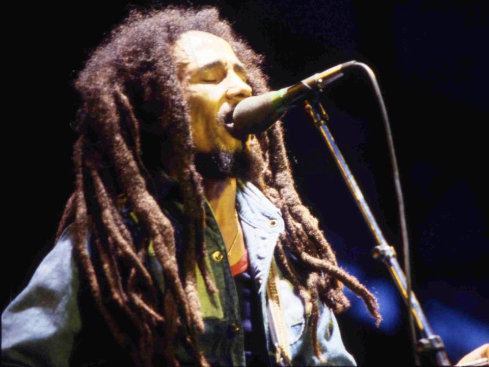 Bob Marley performing in Paris in 1980.