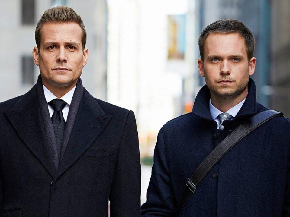 Gabriel Macht as Harvey Specter and Patrick Adams as Mike Ross in "Suits."