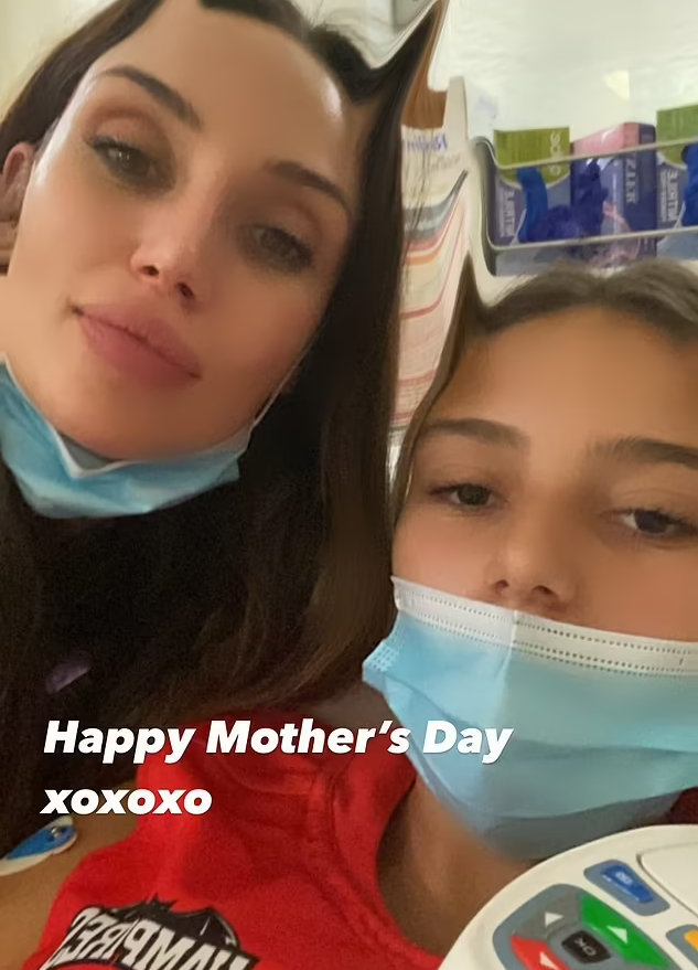 Bachelor Snezana Markoski with evie in hospital