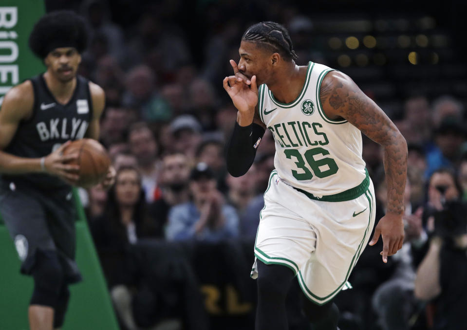 Marcus Smart thinks current NBA players are afraid to take hits. (AP Photo)