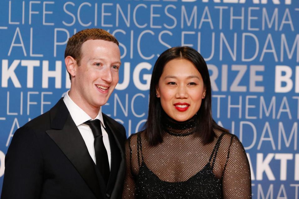 Mr Zuckerberg with his wife Priscilla Chan (Getty Images for Breakthrough Pr)
