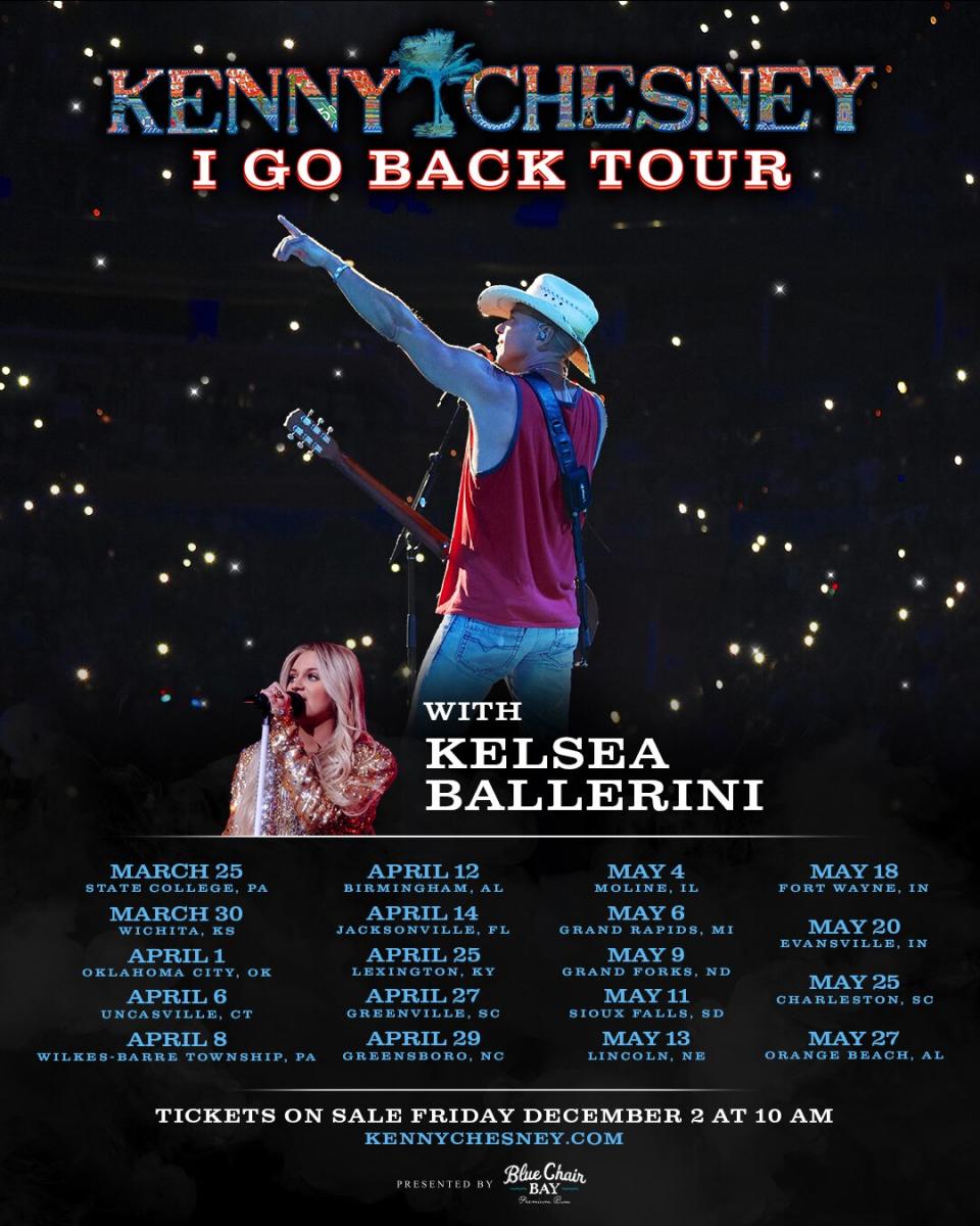 Kenny Chesney to Embark on Nostalgic I Go Back 2023 Tour with Kelsea Ballerini — See the Dates!