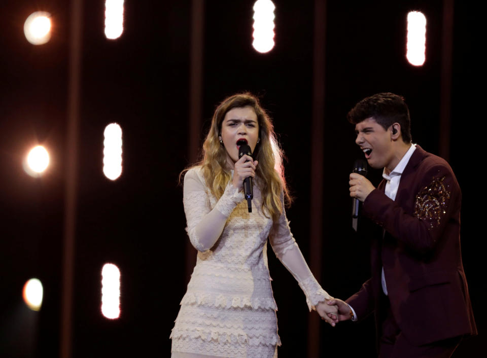 Amaia y Alfred representan a España en Eurovisión con ‘Tu canción’. El festival se celebra esta semana en Lisboa, en Portugal. (Foto: REUTERS/Rafael Marchante)