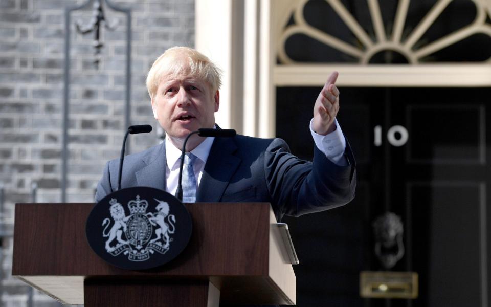 Boris Johnson addresses the media on July 24 2019, the day he took office as prime minister - Getty Images