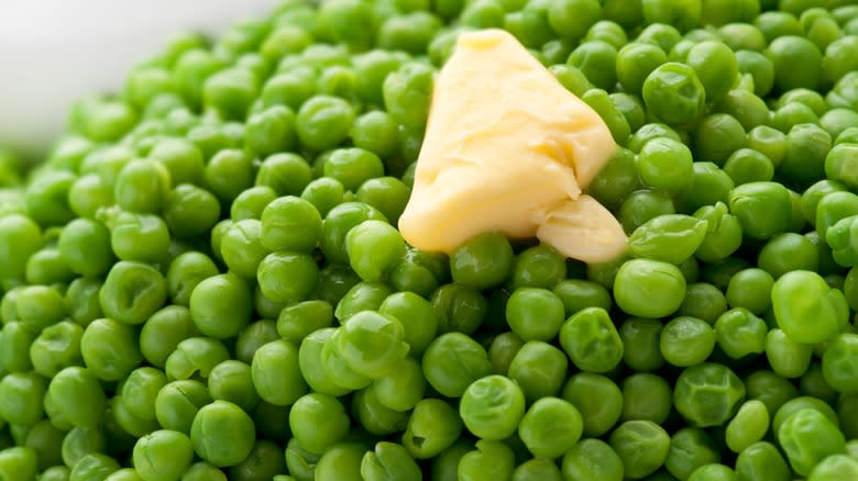 Dollop of butter on peas