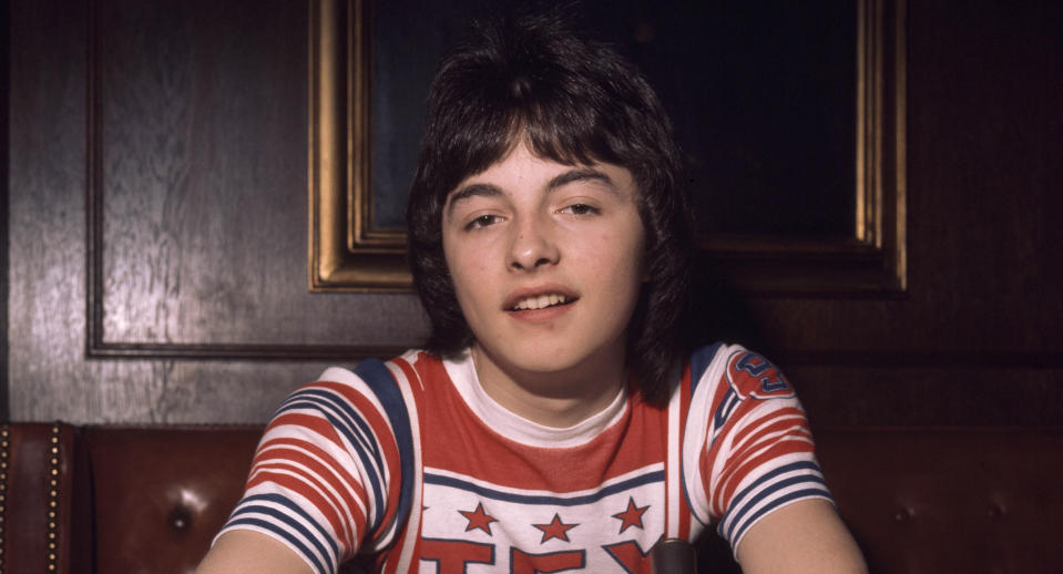 Ian Mitchell of pop group the Bay City Rollers poses during an interview in May 1976 in Copenhagen, Denmark. (Photo by Jorgen Angel/Redferns)