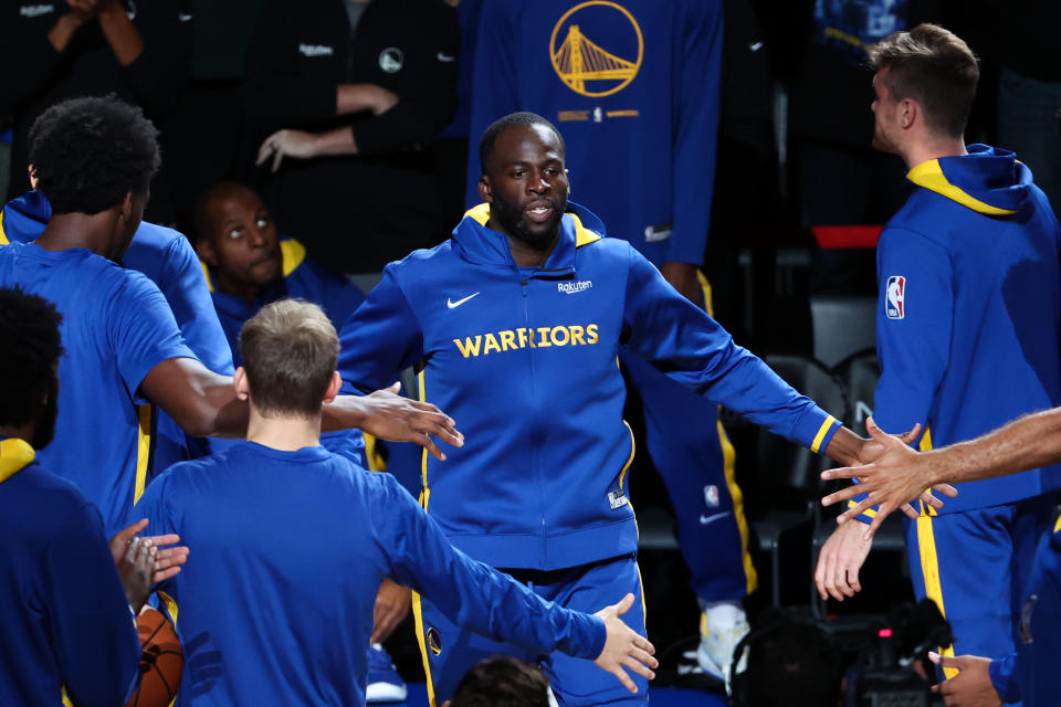 SAITAMA, JAPAN - OCTOBER 02: Draymond Green #23 of the Golden State Warriors enters the court prior to the Washington Wizards v Golden State Warriors - NBA Japan Games at Saitama Super Arena on October 02, 2022 in Saitama, Japan.  NOTE TO USER: User expressly acknowledges and agrees that, by downloading and or using this Photograph, user is consenting to the terms and conditions of the Getty Images License Agreement.    (Photo by Takashi Aoyama/Getty Images)