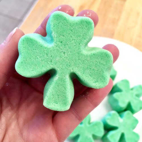 DIY Fizzing Shamrock Bath Truffles