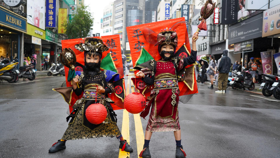 小朋友萌鬼體驗，超級吸睛。（新北市經發局提供）