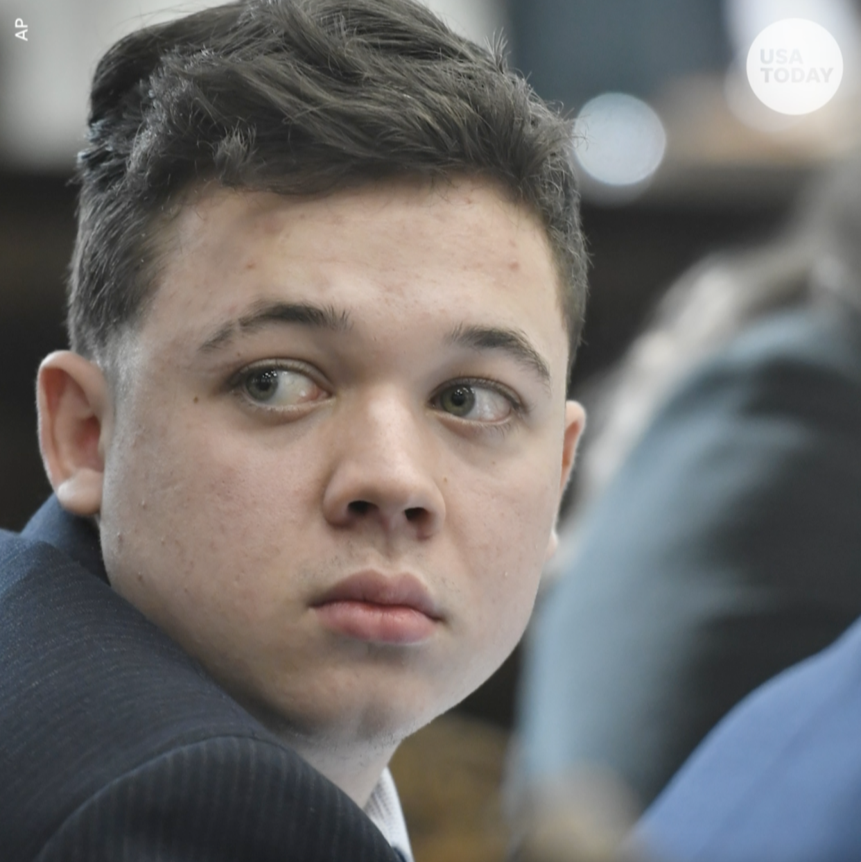 Kyle Rittenhouse sits at the defense table during his homicide trial in Kenosha, Wisconsin.