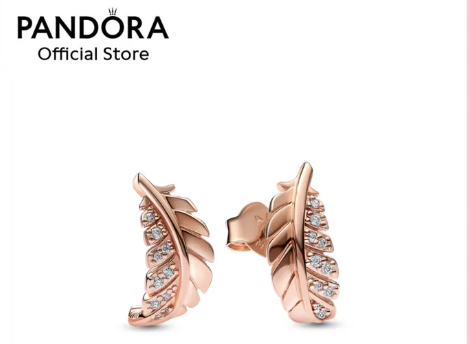 Pandora Floating Curved Feather Stud Earrings. PHOTO: Lazada