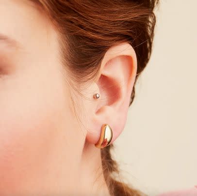 Mini gold huggie hoops for everyday use