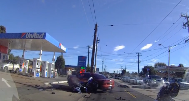 The crash was filmed on dash-cam. Photo: Troy Tran