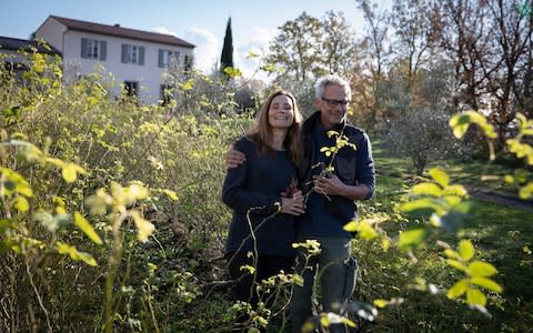 Armelle Janody (49) with her husband Rémy Foltête (58). She is a rose producer and the president of the association "Fleurs d'exception du Pays de Grasse" - Credit: Magali Delporte