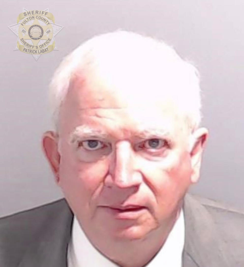 John Eastman mugshot released by the Fulton County Sheriff's Office on Aug. 22, 2023. (Fulton County Sheriff's Office)
