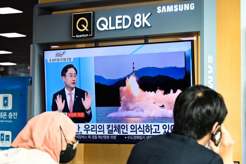 North Korea launched several short-range ballistic missiles in the East Sea on Monday, South Korea's military said, the latest in a series of weapons tests that have kept tensions high on the Korean Peninsula. File Photo by Thomas Maresca/UPI