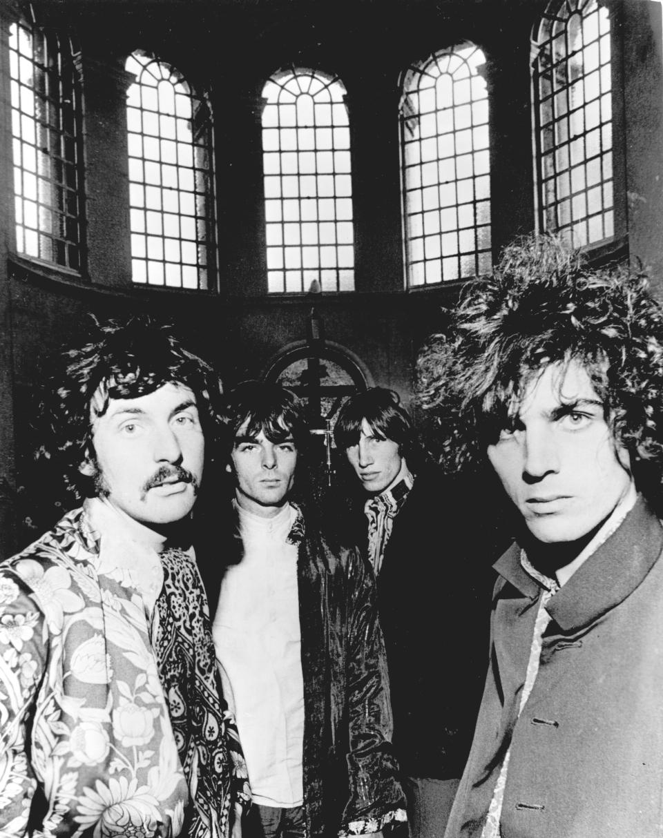 Pink Floyd (L-R Nick Mason, Rick Wright, Roger Waters and Syd Barrett) pose for a portrait in 1967 in London