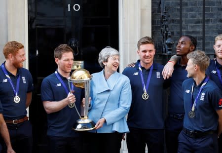 The England cricket team meet Theresa May