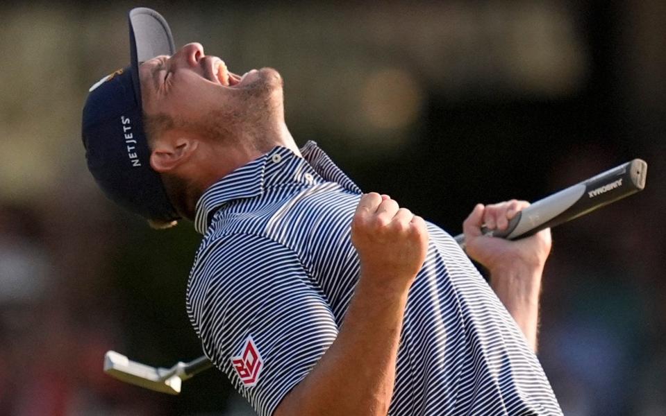 Bryson DeChambeau celebrates after winning the U.S. Open