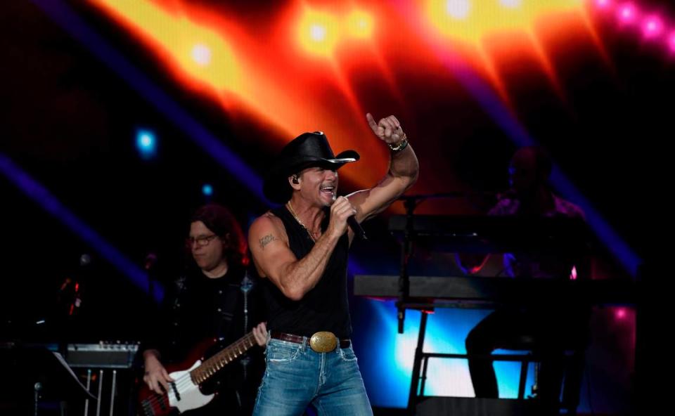 Tim McGraw brings his 2022 tour to Raleigh, N.C.’s Coastal Credit Union Music Park at Walnut Creek, Saturday night, May 21, 2022.