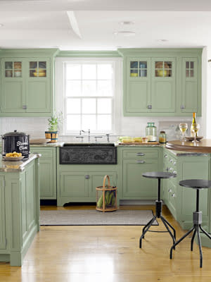 Green Kitchen Cabinets