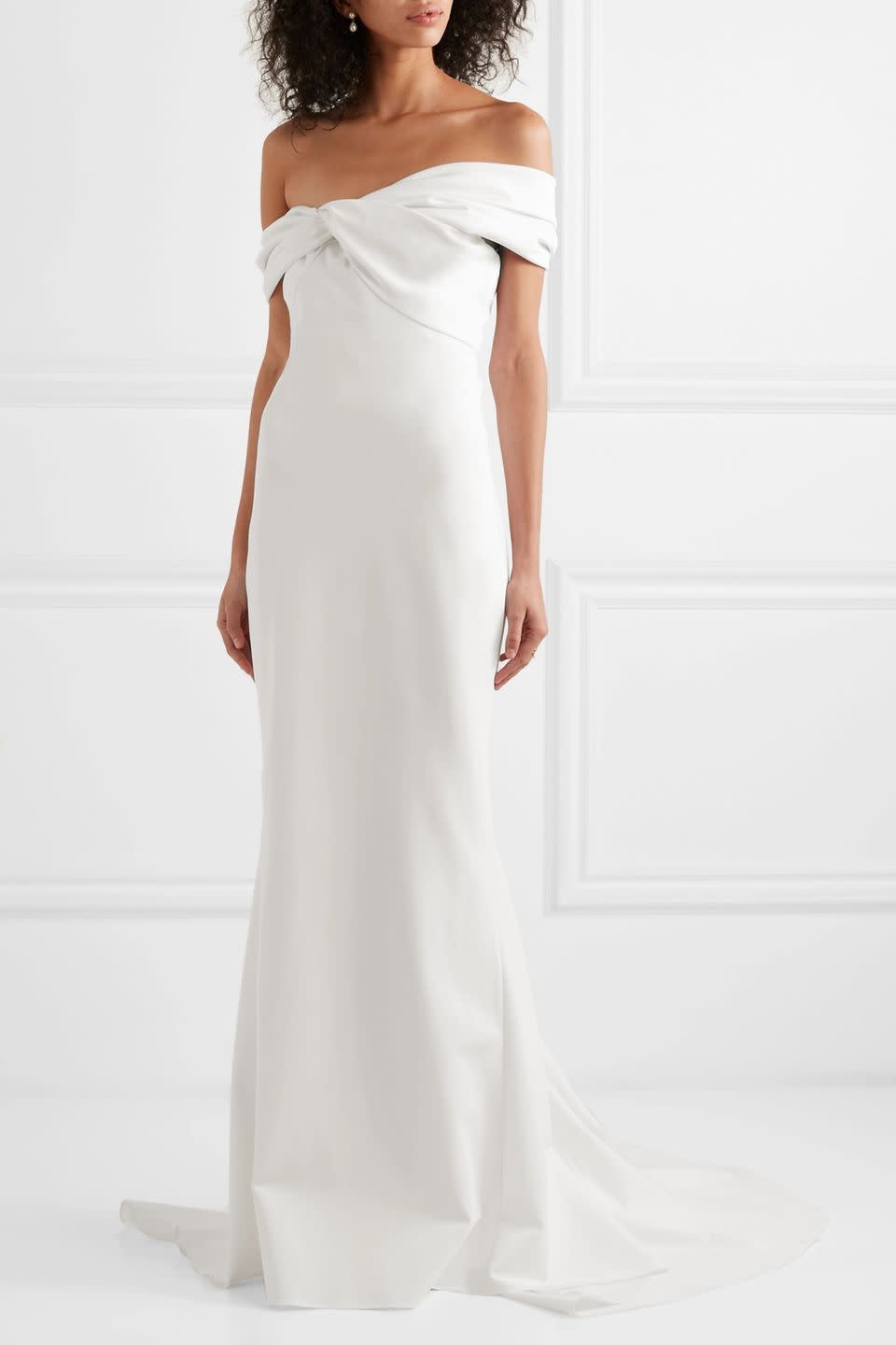 Cushnie off-the-shoulder crepe gown