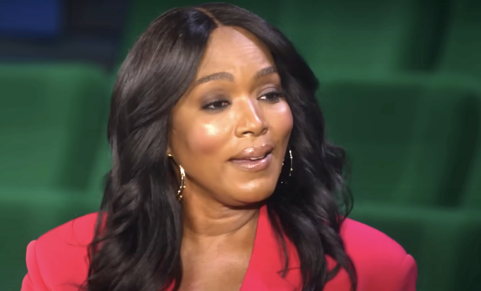 A closeup-of Angela Basset speaking