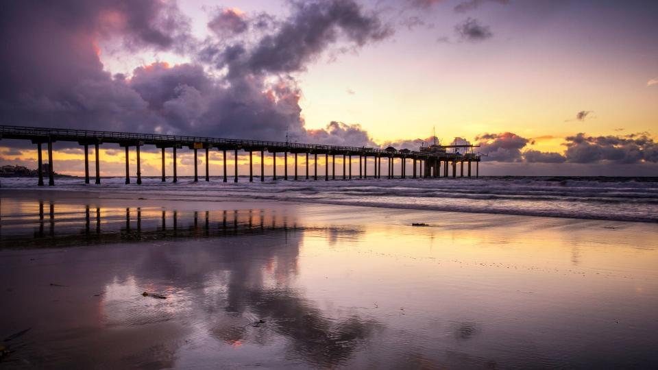 Pier La Jolla San Diego California during a beach sunset