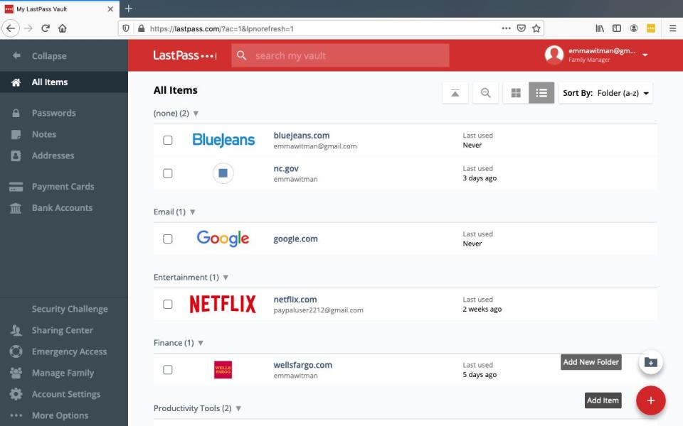 How to create folders in LastPass 1