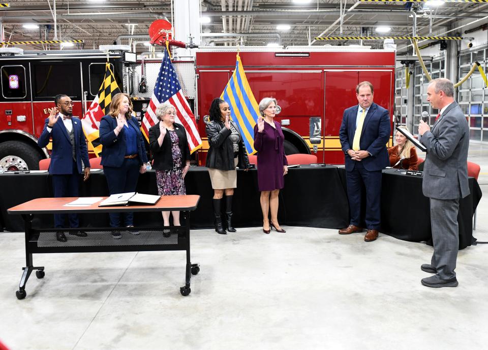 Members of the City Council were sworn-in Monday, Nov. 20, 2023, at Fire Station 16 in Salisbury, Maryland.