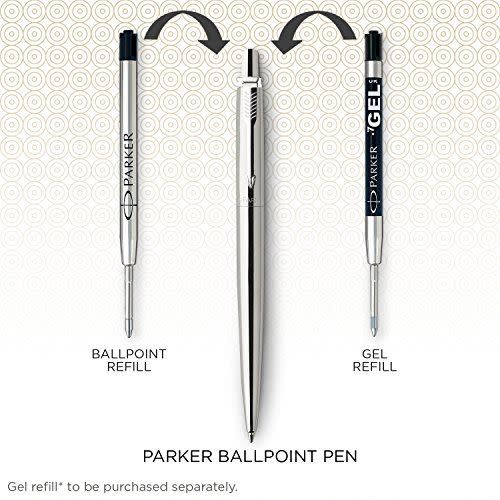 Parker Jotter Stainless Steel Ballpoint Pen, Medium Point, Black Ink