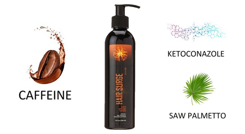 El champú Hair Surge de Ultrax Labs usa cafeína y otros ingredientes naturales como palmito salvaje y ketoconazol para obrar maravillas en tu cabello (Foto: Amazon).