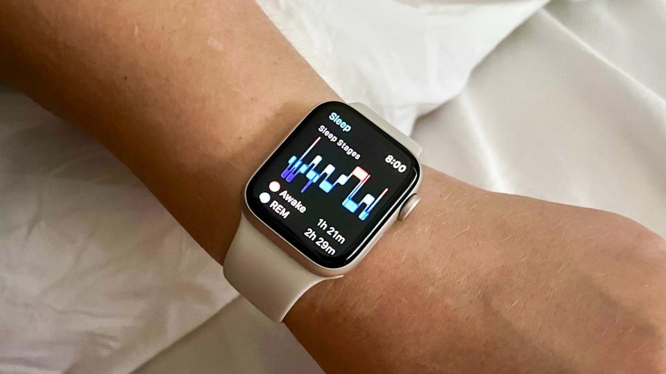 Apple Watch SE (2022) shown on wrist