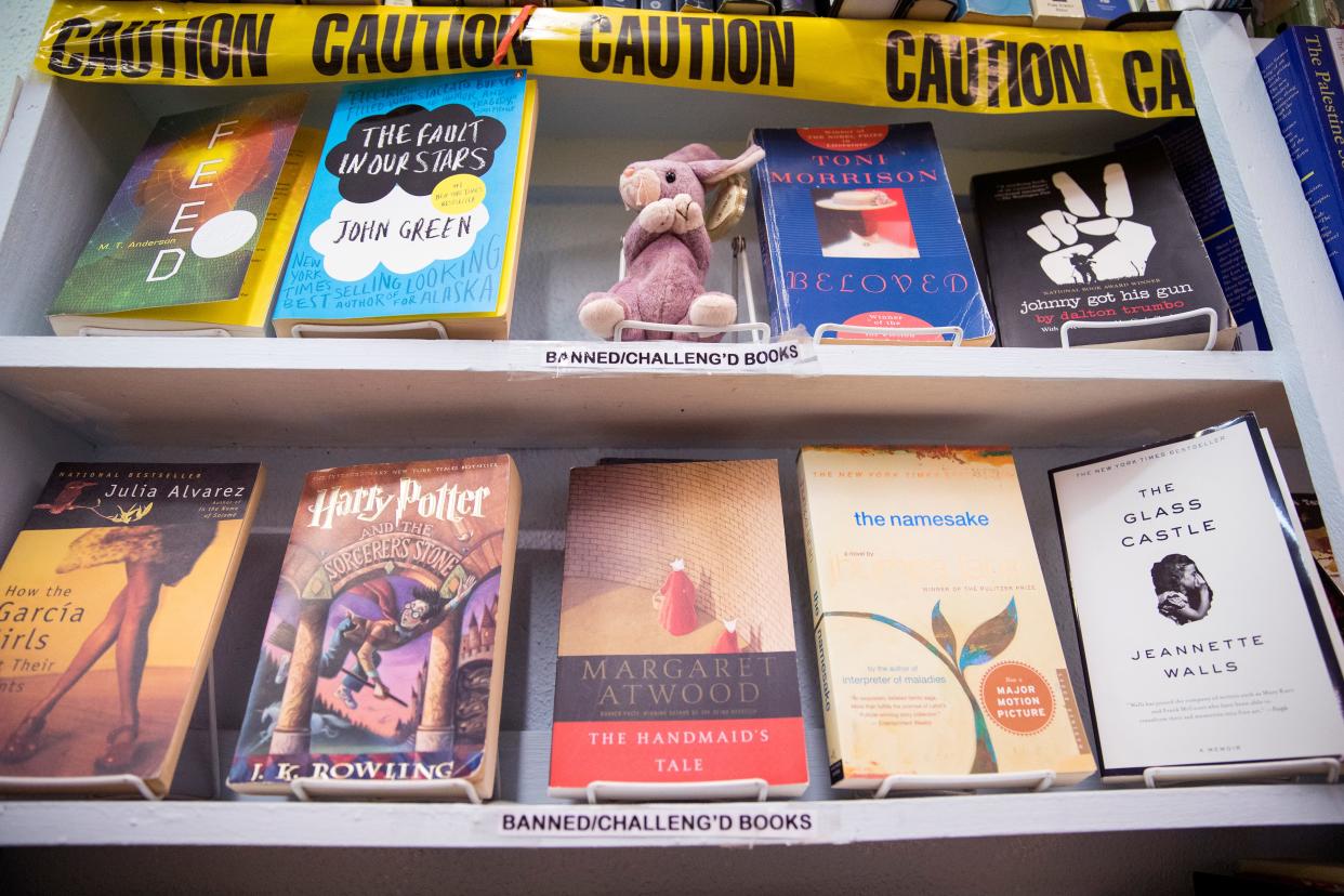 Jennifer Hay, owner of Books Ink, has a special section in her used bookstore for books that have been banned, or are currently banned. They are popular sellers, she said.