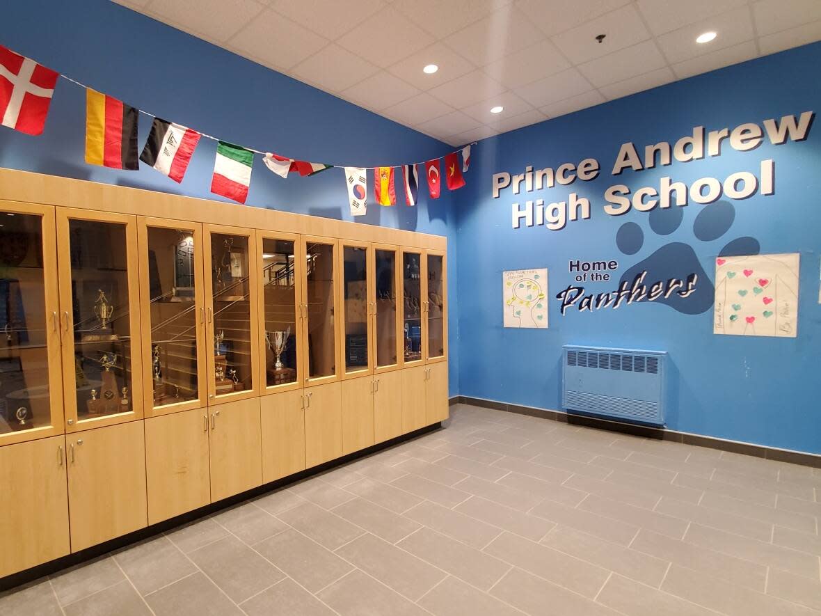 Prince Andrew High School in Dartmouth, N.S., will be renamed based on submissions from the general public and a vote by its student body. The regional centre for education will have final approval. (Brooklyn Currie/CBC - image credit)