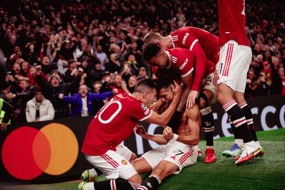 Cristiano Ronaldo was the hero when Manchester United beat Villarreal at Old Trafford (Manchester United via Getty Images)