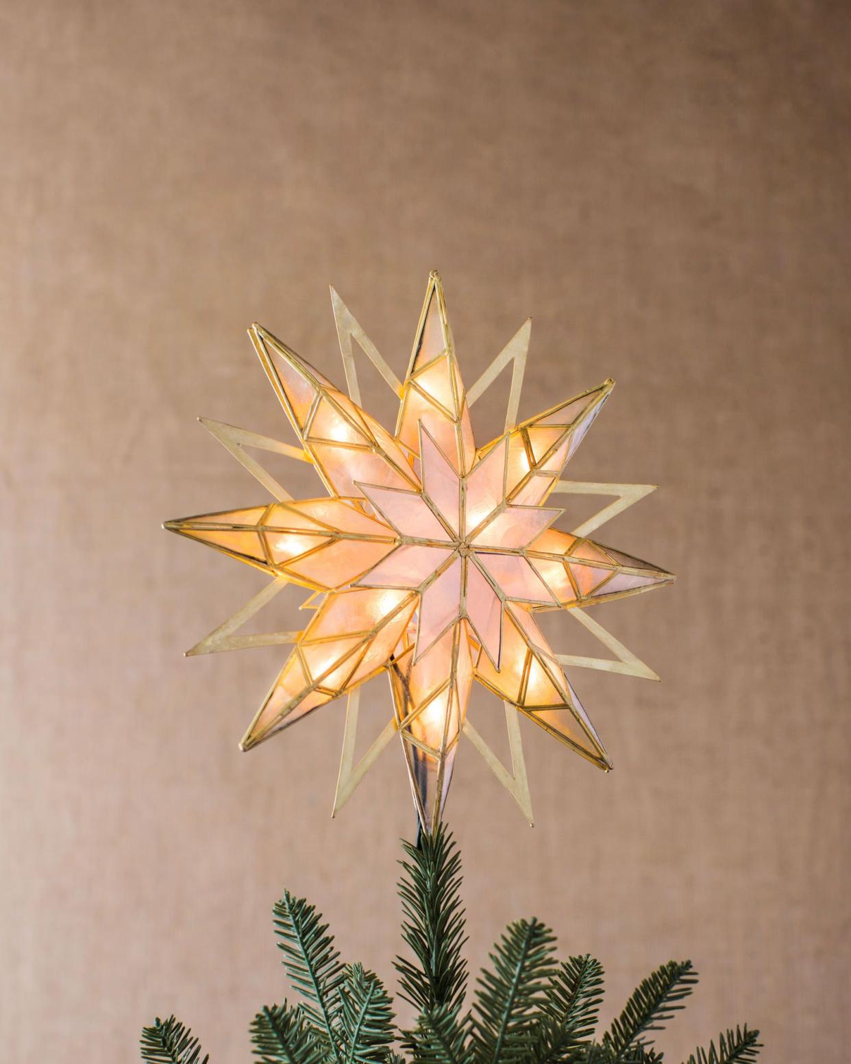 <p><a href="https://go.redirectingat.com?id=74968X1596630&url=https%3A%2F%2Fwww.balsamhill.com%2Fp%2Fdouble-sided-starburst-christmas-tree-topper%3Fsku%3D4001701&sref=https%3A%2F%2Fwww.veranda.com%2Fshopping%2Fg41497590%2Fluxury-christmas-decorating-ideas%2F" rel="nofollow noopener" target="_blank" data-ylk="slk:Shop Now;elm:context_link;itc:0;sec:content-canvas" class="link rapid-noclick-resp">Shop Now</a></p><p>Double-sided Starburst Christmas Tree Topper</p><p>$119.00</p>