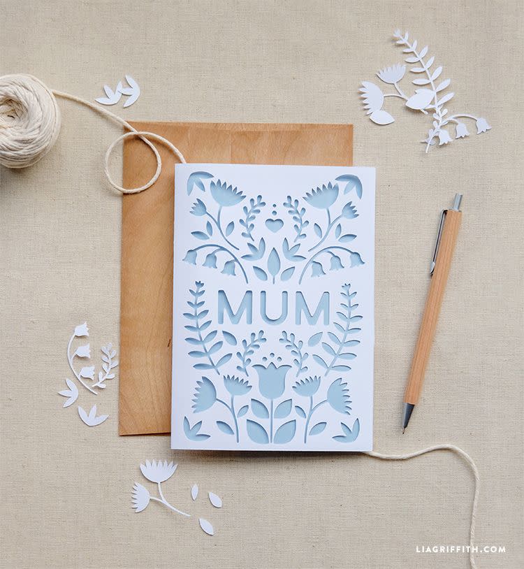 papercut mum diy mother's day card